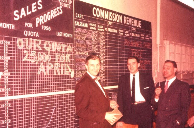 Stephan on the sales board, 1956 — Commission Revenue